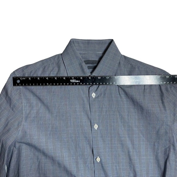 John Varvatos USA Blue Check Long Sleeve Button Down Classic Fit Shirt 15‎ 1/2 - Picture 5 of 7